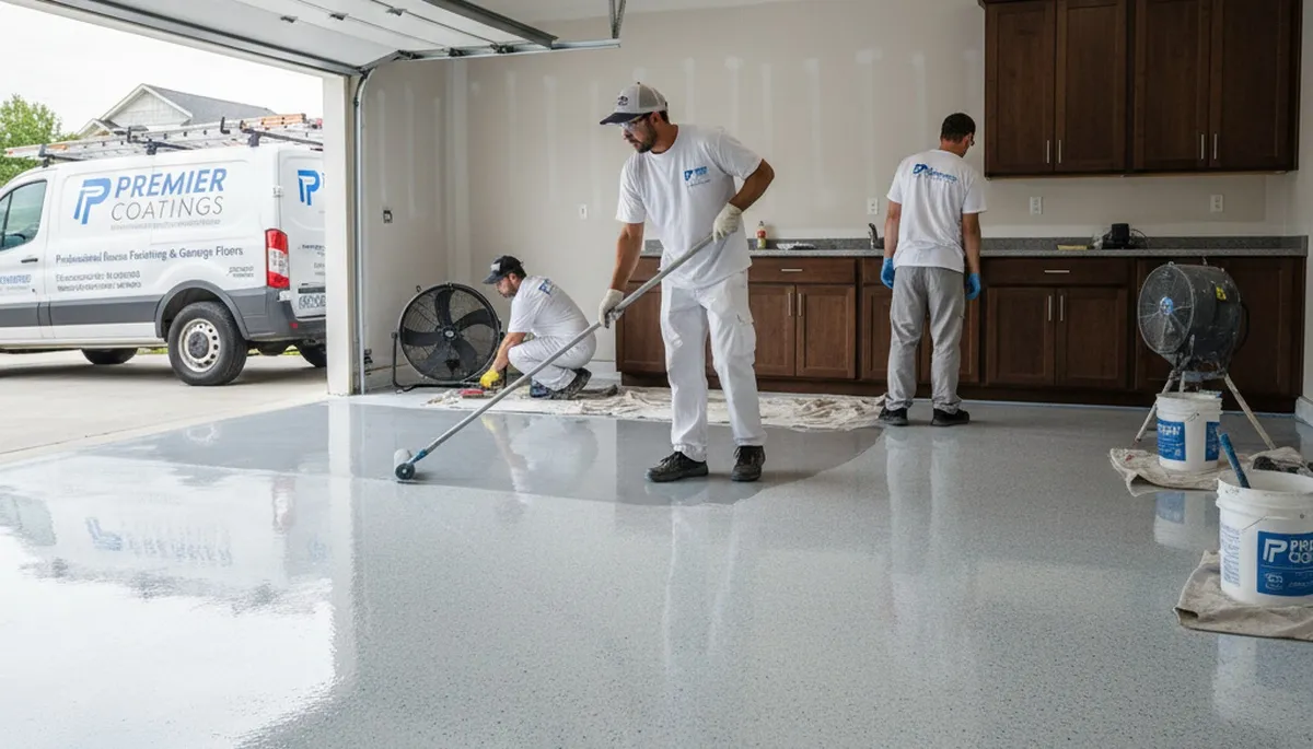 Epoxy garage floor coating by professional house painters in Jacksonville, FL