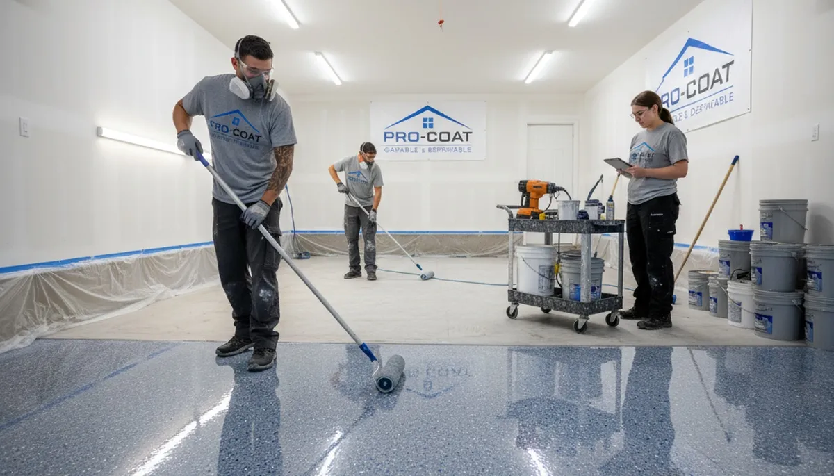 Professional garage floor epoxy coating in Jacksonville FL by expert house painters
