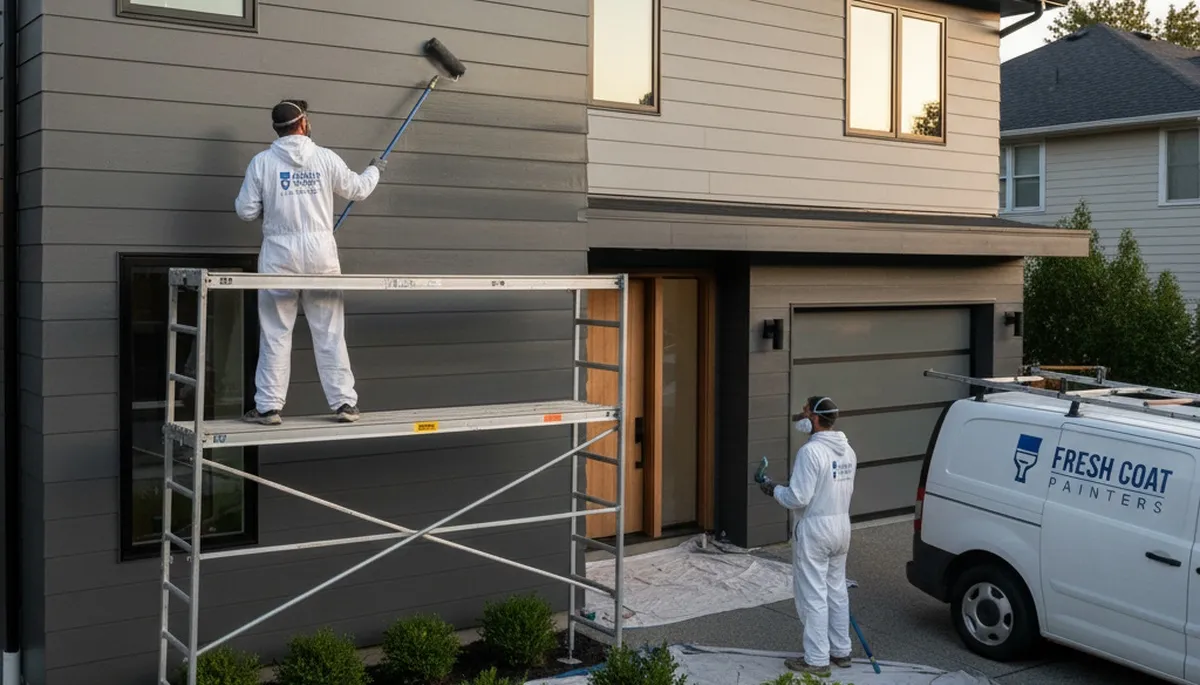 Professional siding painting on coastal home in Jacksonville, FL by expert house painters